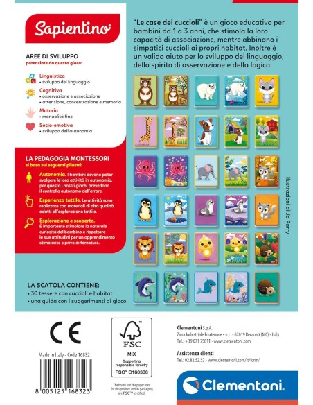 Le Case dei Cuccioli 48 Carte 1 Anno CLE16832 Clementoni | Futurartshop.com