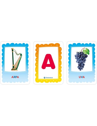Tactile Alphabet 48 Flashcards Montessori 2-5 Years CLE16838 Clementoni | Futurartshop.com