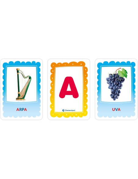 Alfabeto Tattile 48 Flashcards Montessori 2-5 Anni CLE16838 Clementoni | Futurartshop.com