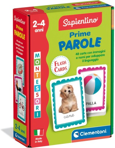 First Words 48 Flashcards Montessori 2-5 Years CLE16835 Clementoni | Futurartshop.com