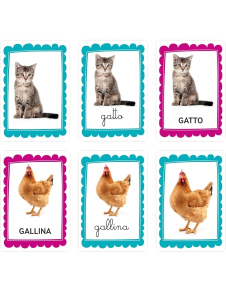 Prime Parole 48 Flashcards Montessori 2-5 Anni CLE16835 Clementoni | Futurartshop.com