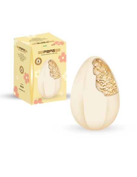 Uovo Esagonale Cioccolato Bianco Mandorle Salate 350g DOL1PQ010400  | Futurartshop.com