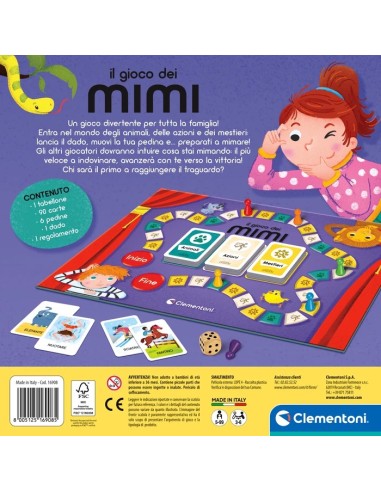 Il Gioco dei Mimi – Gioco da Tavolo 90 Carte Animali Mestieri Azioni 3-6 Giocatori Età 5+ CLE16908 Clementoni | Futurartshop.com