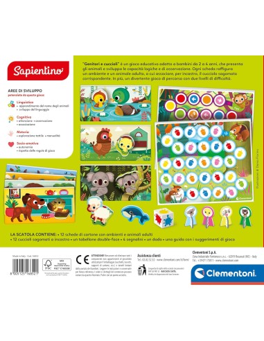 Sapientino Genitori e Cuccioli Flashcard Animali 2+ CLE16852 Clementoni | Futurartshop.com