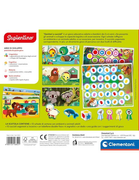 Sapientino Genitori e Cuccioli Flashcard Animali 2+ CLE16852 Clementoni | Futurartshop.com