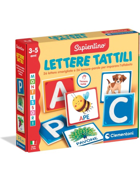 Sapientino Montessori Lettere Tattili Gioco Educativo 3+ CLE16855 Clementoni | Futurartshop.com