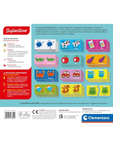Sapientino Montessori My First 100 Words Puzzle Game 1+ CLE16851 Clementoni | Futurartshop.com