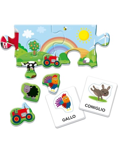 Sapientino Montessori Parole in Fattoria Puzzle Tattile 1+ CLE16864 Clementoni | Futurartshop.com