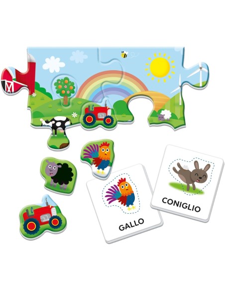 Sapientino Montessori Farm Words Tactile Puzzle Game 1+ CLE16864 Clementoni | Futurartshop.com