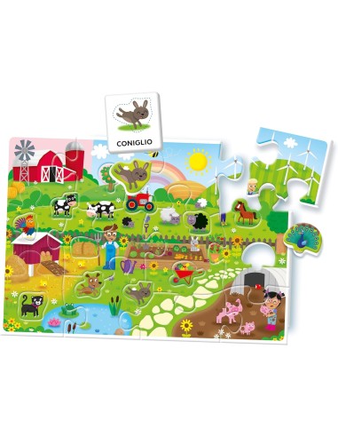 Sapientino Montessori Parole in Fattoria Puzzle Tattile 1+ CLE16864 Clementoni | Futurartshop.com