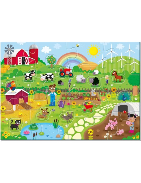 Sapientino Montessori Parole in Fattoria Puzzle Tattile 1+ CLE16864 Clementoni | Futurartshop.com