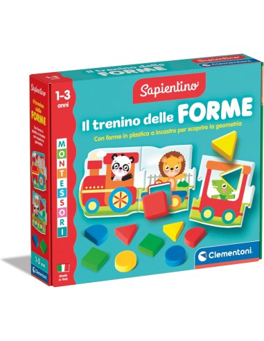 Sapientino Montessori Shape Sorter Train Puzzle Game 1+ CLE16865 Clementoni | Futurartshop.com