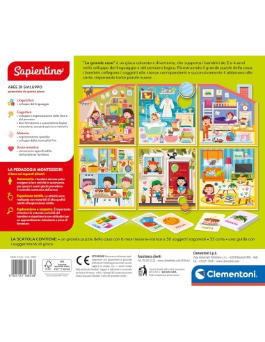 Sapientino Montessori The Big House Puzzle Game Ages 2+ CLE16853 Clementoni | Futurartshop.com