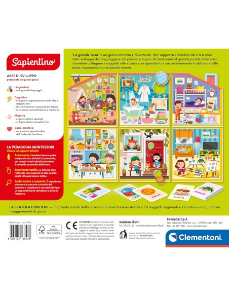 Sapientino Montessori The Big House Puzzle Game Ages 2+ CLE16853 Clementoni | Futurartshop.com