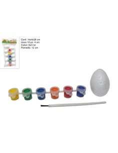 Kit Uova Pasqua 10pz con 6 Colori e Pennello Pittura DUE227344 Futurart | Futurartshop.com