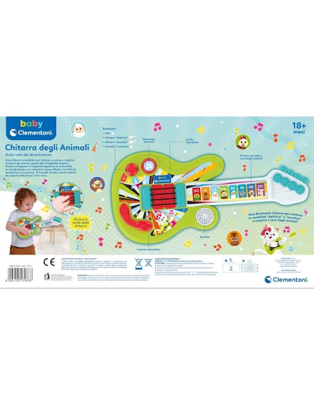 Baby Animal Guitar 3 Play Modes Kids CLE17978 Clementoni | Futurartshop.com