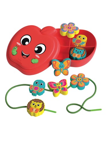Happy Apple & Friends Lacing Game Montessori CLE17600 Clementoni | Futurartshop.com