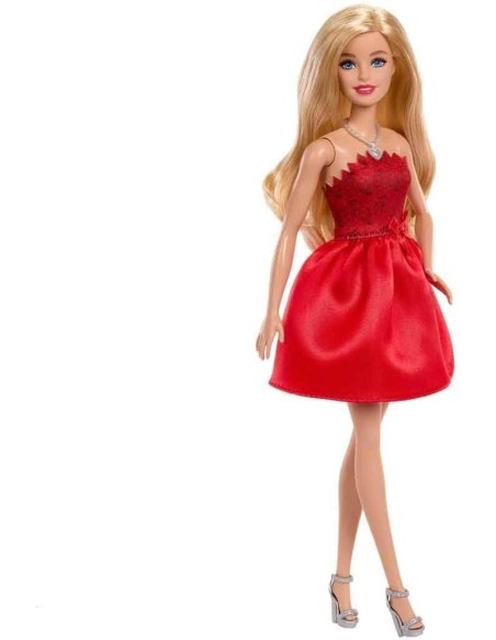Barbie Anniversario Mattel 80° – Bambola da Collezione Bionda con Abito Rosso Rubino DINJGD25  | Futurartshop.com