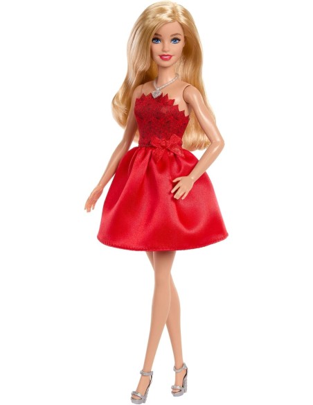 Barbie Anniversario Mattel 80° – Bambola da Collezione Bionda con Abito Rosso Rubino DINJGD25  | Futurartshop.com