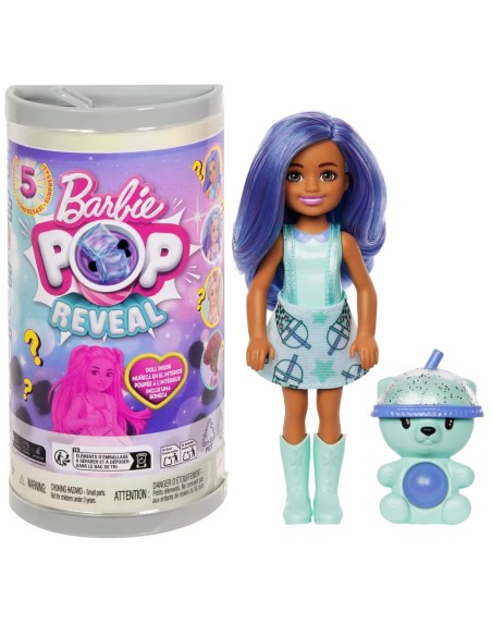 Barbie Chelsea Pop Reveal Bubble Tea Bambola Profumata 5 Sorprese DINHRK63 Mattel | Futurartshop.com