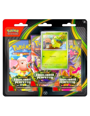 Pokémon TCG Mega Evolution Perfect Balance 3 Pack Blister Italian GAMPK10375 The Pokémon Company | Futurartshop.com