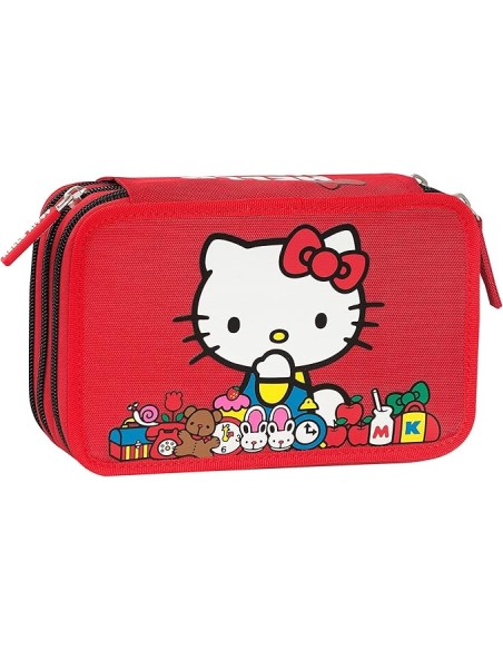 Astuccio 3 Zip Hello Kitty Rosso PAN75560 Panini | Futurartshop.com