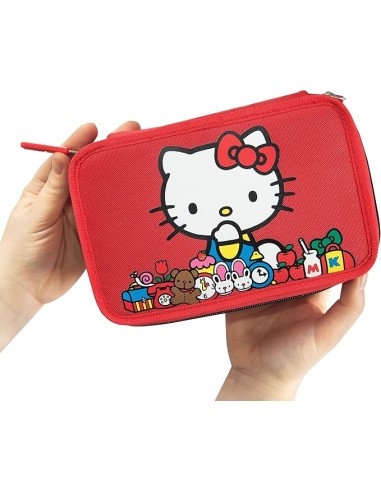Hello Kitty 3 Zip Pencil Case Red PAN75560 Panini | Futurartshop.com