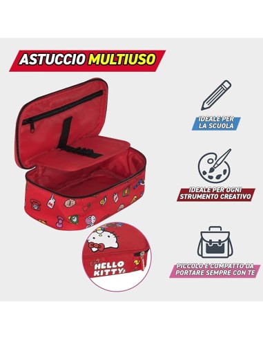 Hello Kitty Large Oval Pencil Case Red PAN75561 Panini | Futurartshop.com