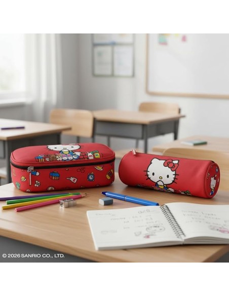 Hello Kitty Large Oval Pencil Case Red PAN75561 Panini | Futurartshop.com
