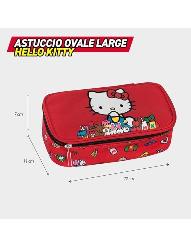 Hello Kitty Large Oval Pencil Case Red PAN75561 Panini | Futurartshop.com