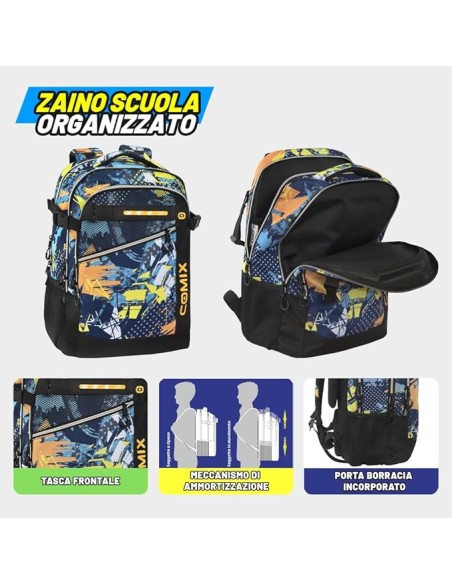 Organized Backpack Mix Blue PAN75035MB Panini | Futurartshop.com