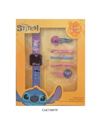 Stitch Set Orologio Digitale con Accessori Capelli Bambina CORD13151MC Coriex | Futurartshop.com
