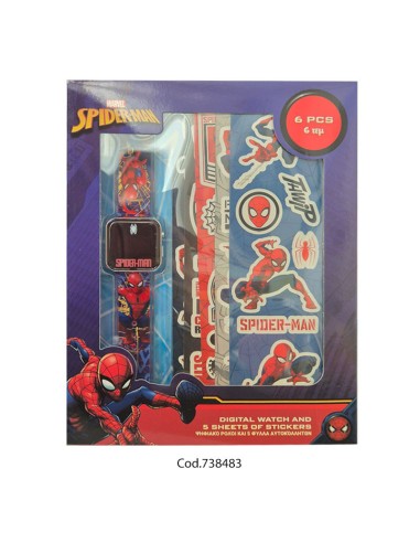Spider-Man Watch Set with Stickers for Boys CORM13145MC Coriex | Futurartshop.com