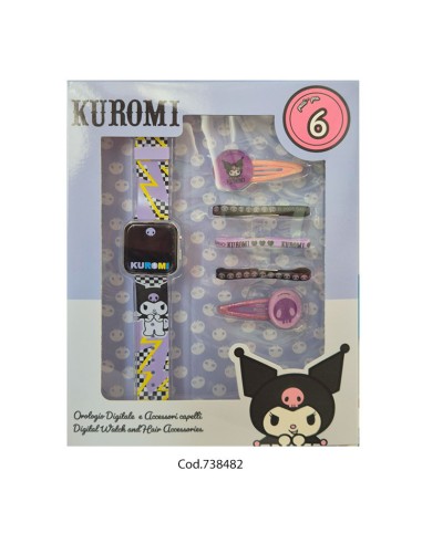 Kuromi Digital Watch Set with Hair Accessories for Girls CORH13148MC Coriex | Futurartshop.com