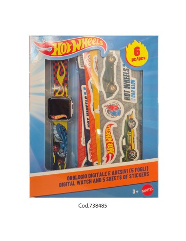 Hot Wheels Set Orologio con Stickers Bambino CORB13146MC Coriex | Futurartshop.com