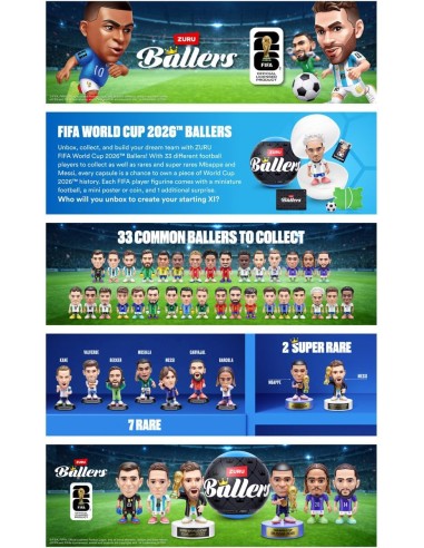 FIFA Baller 33 Giocatori World Cup Collezione Calcio AGRZU77792 Zuru | Futurartshop.com