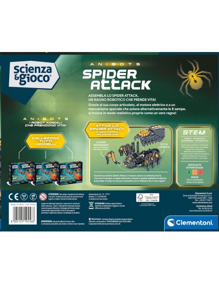 Spider Attack Robot da Costruire 8+ STEM CLE19456 Clementoni | Futurartshop.com