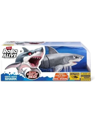 Robo Alive Squalo Bianco Giocattolo Elettronico Realistico AGRZU71126 Zuru | Futurartshop.com