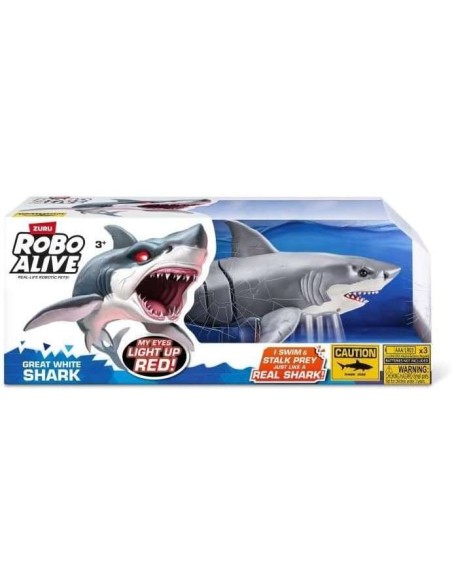 Robo Alive Squalo Bianco Giocattolo Elettronico Realistico AGRZU71126 Zuru | Futurartshop.com