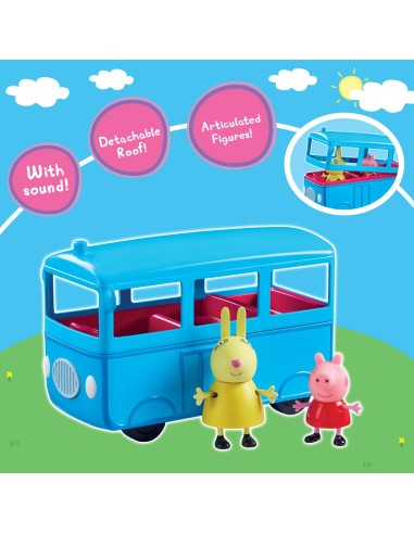 Peppa Pig Scuolabus Playset con Suoni e 2 Personaggi GEBD4106 Hasbro | Futurartshop.com