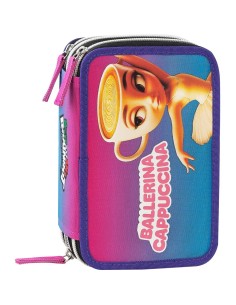 Ballerina Cappuccina Italian Brainrot 3 Zip Pencil Case PAN75838 Panini | Futurartshop.com