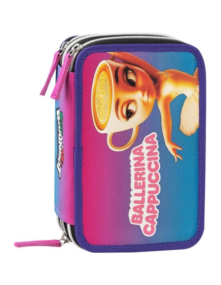 Ballerina Cappuccina Italian Brainrot 3 Zip Pencil Case PAN75838 Panini | Futurartshop.com