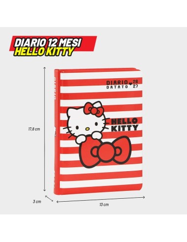 Hello Kitty 12-Month Diary Stripes School Planner 2026-27 PAN76189ST Panini | Futurartshop.com