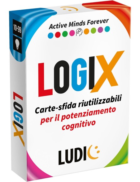 Ludic Cards LogiX – Reusable Logic Challenge Card Game 10-99 HEAIT62753 Headu | Futurartshop.com