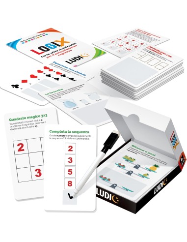 Ludic Cards LogiX – Carte Sfida Riutilizzabili Gioco di Logica HEAIT62753 Headu | Futurartshop.com