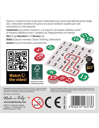 Ludic Labirinto dei Numeri – Gioco di Calcolo e Velocità Mentale HEAIT63736 Headu | Futurartshop.com
