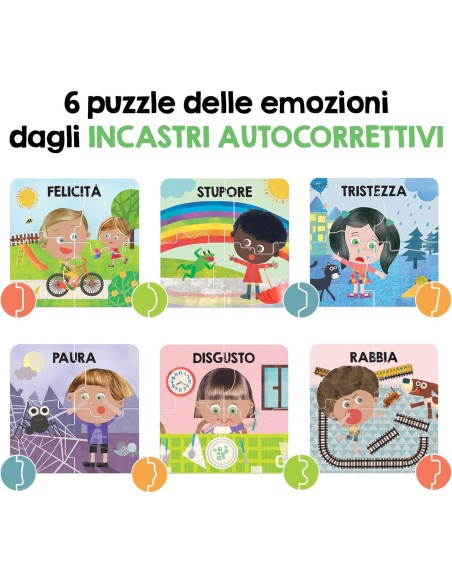 My First Emotions Puzzles – Shape Sorter for Kids 1-4 HEAIT60933 Headu | Futurartshop.com