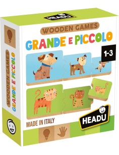 Wooden Games Grande e Piccolo – Incastri Legno 1+ Anni HEAIT60919 Headu | Futurartshop.com