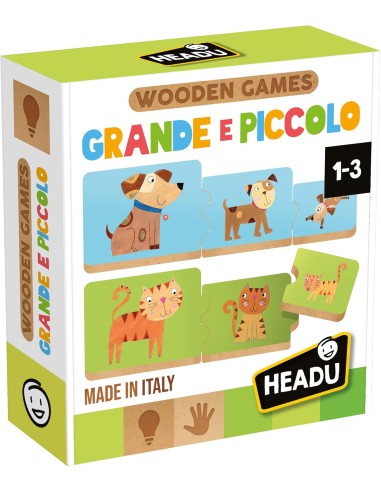 Wooden Games Big & Small – Wooden Logic Game for Toddlers HEAIT60919 Headu | Futurartshop.com