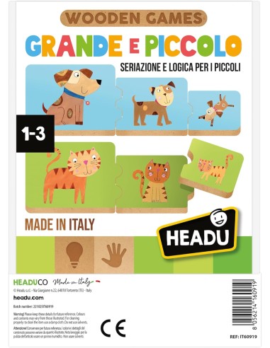 Wooden Games Big & Small – Wooden Logic Game for Toddlers HEAIT60919 Headu | Futurartshop.com